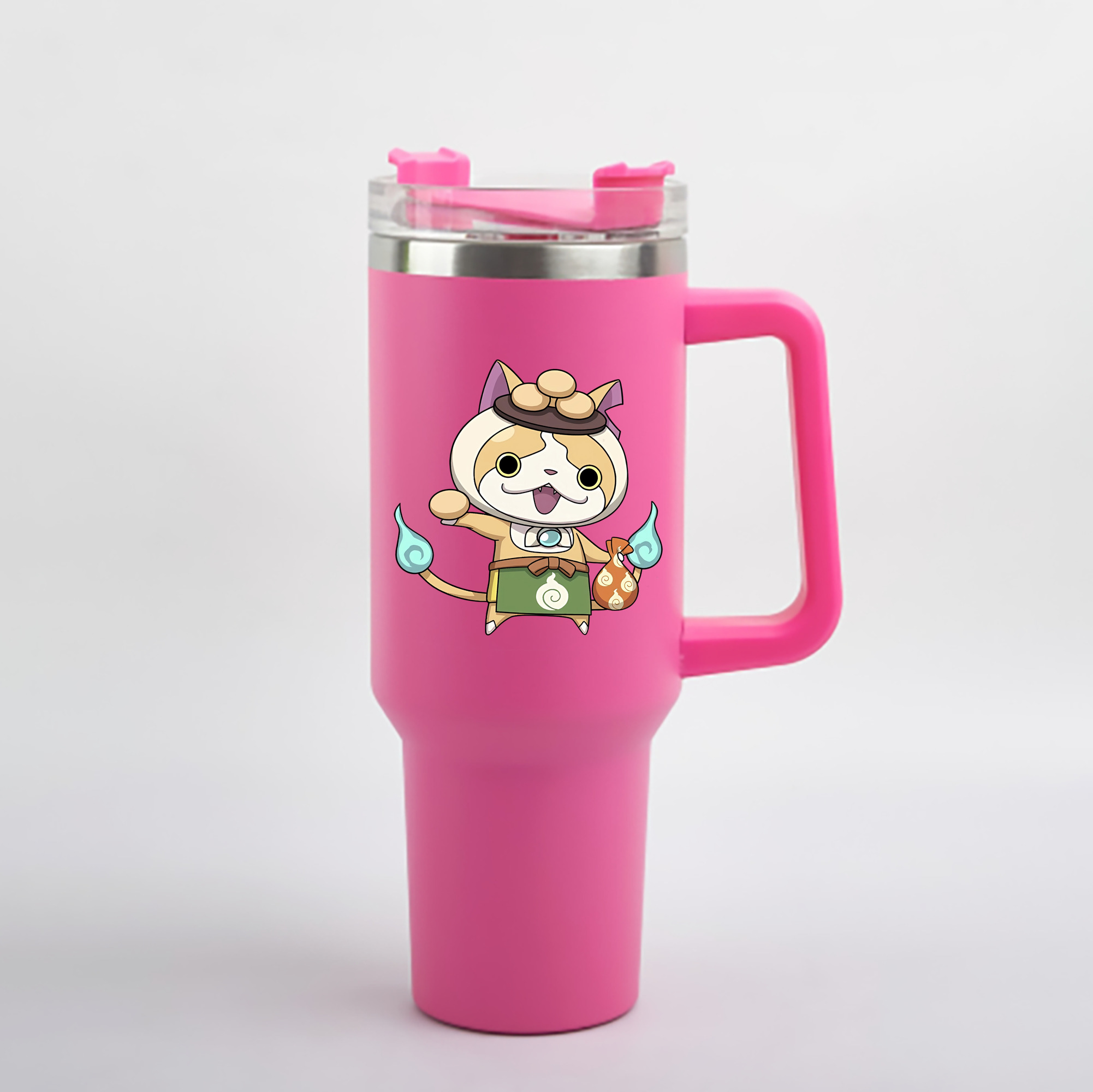 （画像用） 妖怪ウォッチ Yo-kai Watch 1200mL車用タンブラー - クリスタルステッカー（プラスチックストロー付き）